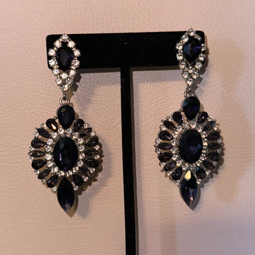 Large Art Deco Antique Vintage Style Earrings